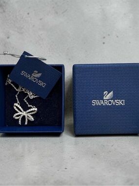 Swarovski Crystal Bow in Box Silver Tone NWT